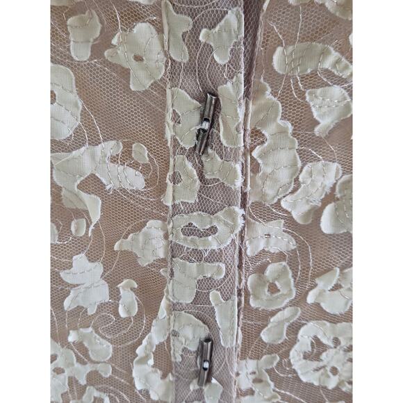 Vintage Lace Mesh Blouse Toggle Buttons sz M ALT to rag & bone Yvette Blouse M - Picture 5 of 7